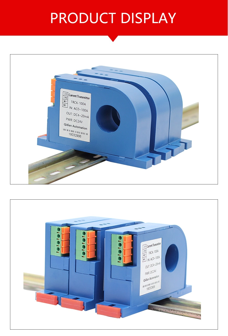 Warehouse DC Current Transducer 0-2000A/0-1000A/0-800A/0-500A/0-200A Input 4-20mA 0-10V 1-5V Ouptut DC24V Power Supplu with 22mm Hole for Sale