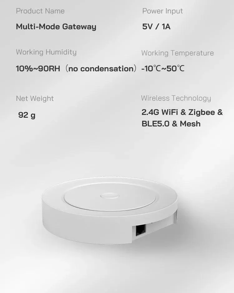 New 2.4G WiFi Zigbee 3.0 BLE Gateway Hub Tuya/Smart Life APP Remote Control Mesh Home Gateway with LAN