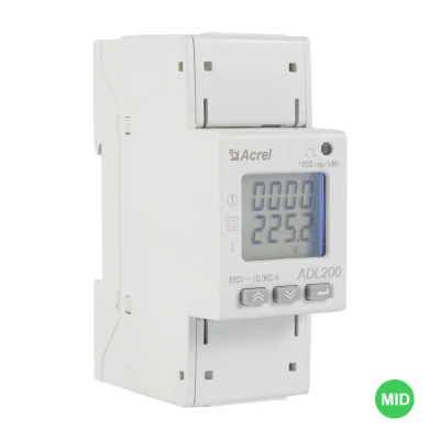 Acrel DIN Rail Mounting 10 (80) a Single Phase Electricity Power Meter AC Digital Kwh Multifunction Energy Meter with RS485 Adl200