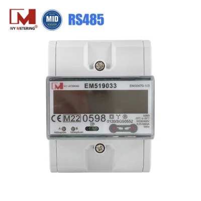 3 Phase DIN Rail Bidirectional AC Energy Meter with RS485 Modbus